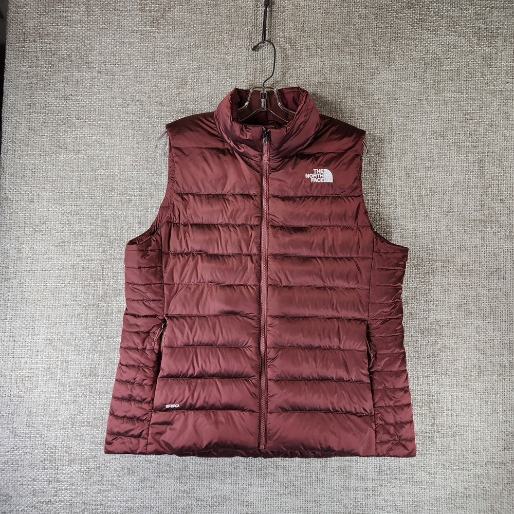 The North Face Aconcagua 550 Down Puffer Vest Womens XL Wild Ginger Full Zip EUC - Picture 2 of 12